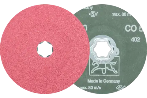 COMBICLICK ceramic oxide grain fibre disc dia. 125 mm CO50 for high stock removal on steel 1