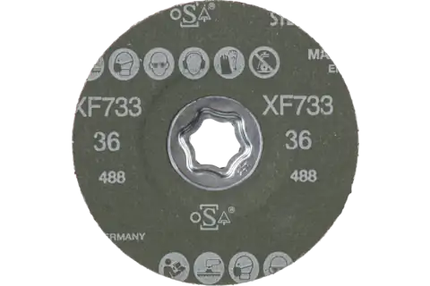 COMBICLICK Keramikkorn Fiberscheibe Ø 125 mm CO-ALU36 für weiche NE Metalle 3