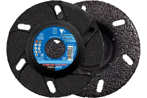 Grinding disc,CC-GRIND® VIEW, 5″ x 7/8, SGP STEELOX VICTOGRAIN®, Ceramic, 2 Pack 1