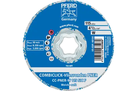Rondelle en non-tissé comprimée COMBICLICK CC PNER Ø 115 mm, tendre SIC fine pour la finition 3