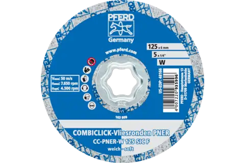 COMBICLICK verpresste Vliesronde CC PNER Ø 125 mm Weich SIC Fein für Finish 3