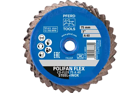 COMBIDISC aluminium oxide Mini-POLIFAN CD dia. 75 mm A60 for general use 3