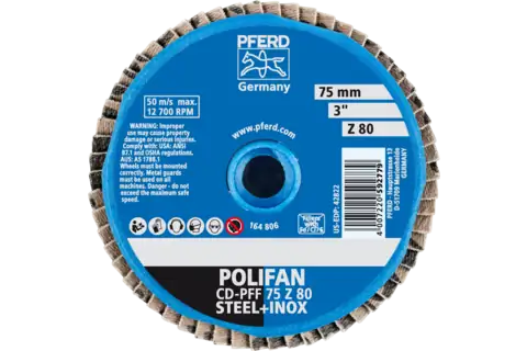 COMBIDISC Zirkon Mini-POLIFAN CD Ø 75 mm Z80 für gehärteten Stahl 3