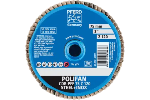 COMBIDISC Zirkon Mini-POLIFAN CDR Ø 75 mm Z120 für gehärteten Stahl 3