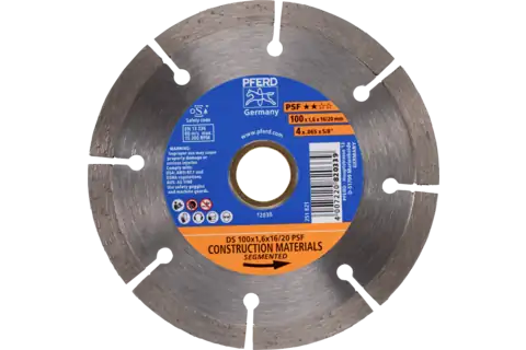Diamant-Trennscheibe DS 100x1,6x16/20 mm PSF für schnelles Trennen von Stein und Beton 1