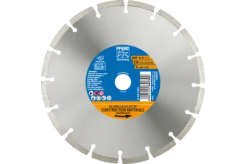 Diamond cut-off wheels for the construction industry, segmented type PSF