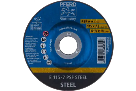 Schruppscheibe E 115x7,2x22,23 mm Universallinie PSF STEEL für Stahl 1