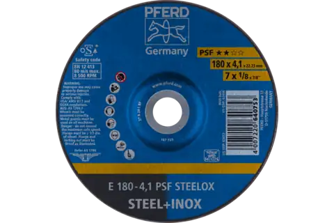 Afbraamschijf E 180x4,1x22,23 mm universele lijn PSF STEELOX voor staal/edelstaal 1