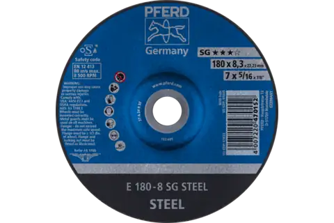 Schruppscheibe E 180x8,3x22,23 mm Leistungslinie SG STEEL für Stahl 1