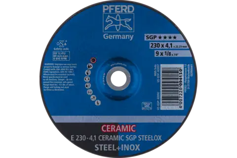 Grinding wheel E 230x4.1x22.23 mm CERAMIC Performance Line SG STEELOX for steel/stainless steel 1