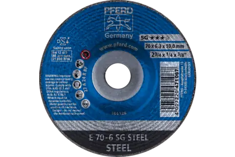 Afbraamschijf E 70x6,3x10 mm prestatielijn SG STEEL voor staal 1