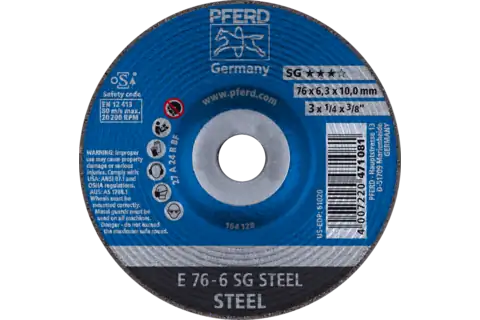 grinding wheel E 76x6.3x10mm Performance Line SG STEEL for steel 1