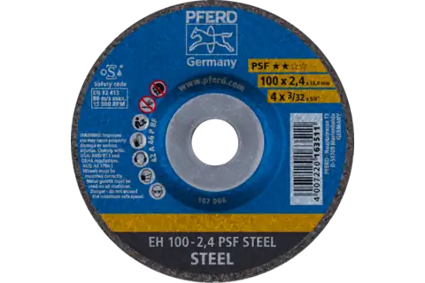 Cut-off wheel EH 100x2.4x16 mm depressed centre Universal Line PSF STEEL for steel 1