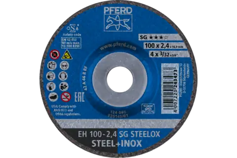 Cut-off wheel EH 100x2.4x22.23 mm depressed centre Performance Line SG STEELOX for steel/stainless steel 1