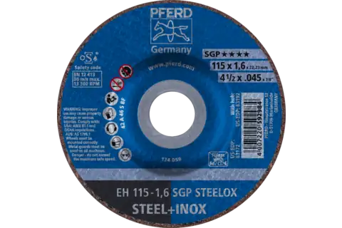Cut-Off Wheel, 4-1/2" x .045 x 7/8, SGP STEELOX, T27, Aluminum oxide 1