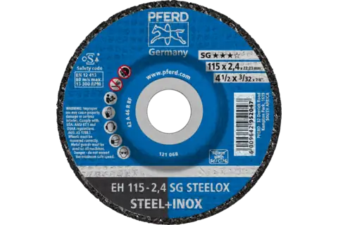 Cut-off wheel EH 115x2.4x22.23 mm depressed centre Performance Line SG STEELOX for steel/stainless steel 1