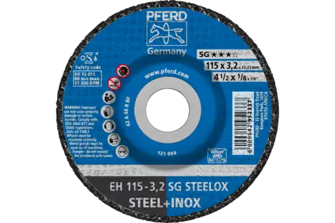 Cut-off wheel EH 115x3.2x22.23 mm depressed centre Performance Line SG STEELOX for steel/stainless steel 1
