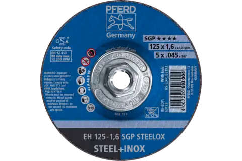 Cut-Off Wheel, 5" x .045 x 5/8-11, SGP STEELOX, T27, Aluminum oxide 1