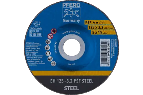 Cut-off wheel EH 125x3.2x22.23 mm depressed centre Universal Line PSF STEEL for steel 1