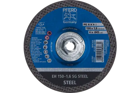 Cut-Off Wheel, 6" x .045 x 5/8-11, SG STEEL, T27, Aluminum oxide 1