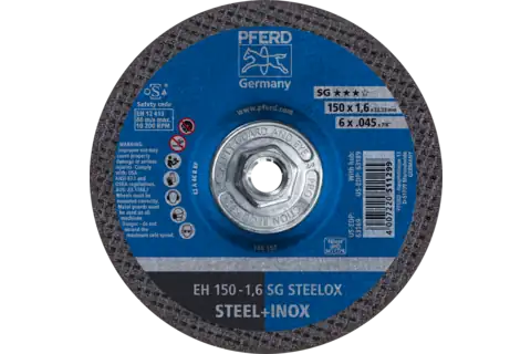 Cut-Off Wheel, 6" x .045 x 5/8-11, SG STEELOX, T27, Aluminum oxide 1