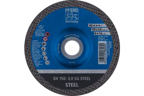 Cut-Off Wheel, 6" x 1/8 x 7/8, SG STEEL, T27, Aluminum oxide 1