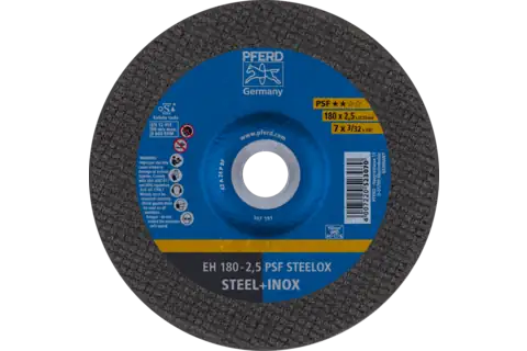 Cut-off wheel EH 180x2.5x22.23 mm depressed centre Universal Line PSF STEELOX for steel/stainless steel 1