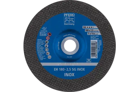 Cut-off wheel EH 180x2.4x22.23 mm depressed centre Performance Line SG INOX for stainless steel 1