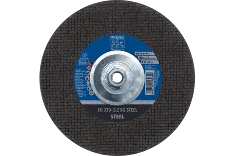 Cut-Off Wheel, 9" x 1/8 x 5/8-11, SG STEEL, T27, Aluminum oxide 1