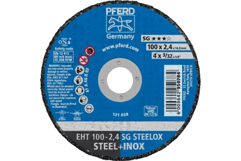 Cut-off wheel EHT 100x2.4x16 mm flat Performance Line SG STEELOX for steel/stainless steel 1