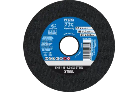 Cut-off wheel EHT 115x1.0x22.23 mm flat Performance Line SG STEEL for steel 1