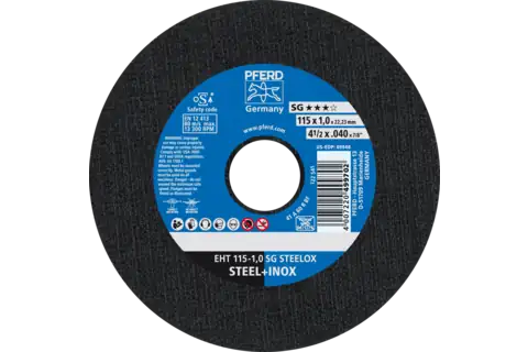 Cut-off wheel EHT 115x1.0x22.23 mm flat Performance Line SG STEELOX for steel/stainless steel 1