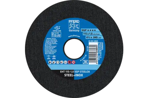Cut-off wheel EHT 115x1.0x22.23 mm flat Special Line SGP STEELOX for steel/stainless steel 1