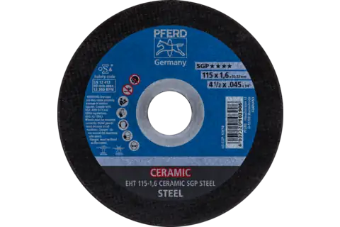 Cut-off wheel EHT 115x1.6x22.23 mm flat CERAMIC Special Line SGP STEEL for steel 1