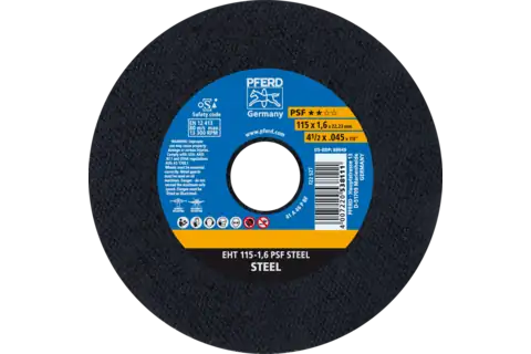 Cut-off wheel EHT 115x1.6x22.23 mm flat Universal Line PSF STEEL for steel 1