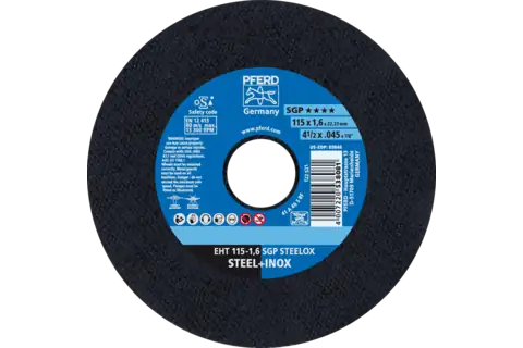 Trennscheibe EHT 115x1,6x22,23 mm gerade Speziallinie SGP STEELOX für Stahl/Edelstahl 1