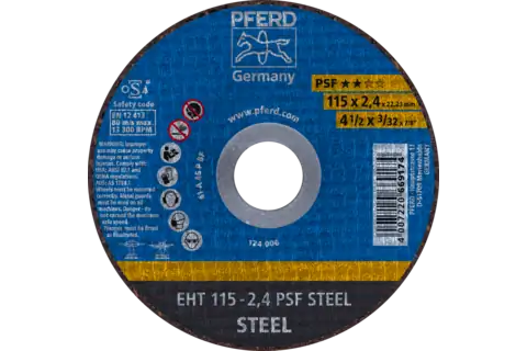 Cut-off wheel EHT 115x2.4x22.23 mm flat Universal Line PSF STEEL for steel 1