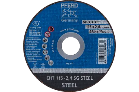 Cut-Off Wheel, 4-1/2" x 3/32 x 7/8, SG STEEL, T1, Aluminum oxide 1