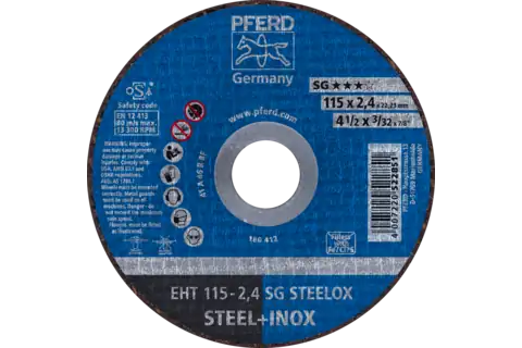 Disco de corte EHT 115x2,4x22,23 mm recto línea alto rendimiento SG STEELOX para acero/acero inoxidable 1