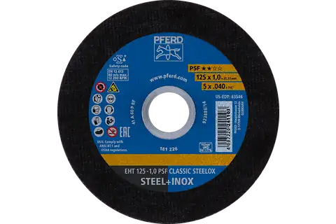 Cut-off wheel EHT 125x1.0x22.23 mm flat Universal Line PSF CLASSIC STEELOX for steel/stainless steel (10) 1