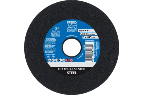 Cut-Off Wheel, 5" x .045 x 7/8, SG STEEL, T1, Aluminum oxide 1