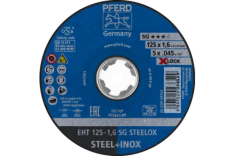 Cut-off wheel EHT 125x1.6 mm X-LOCK flat Performance Line SG STEELOX for steel/stainless steel 1