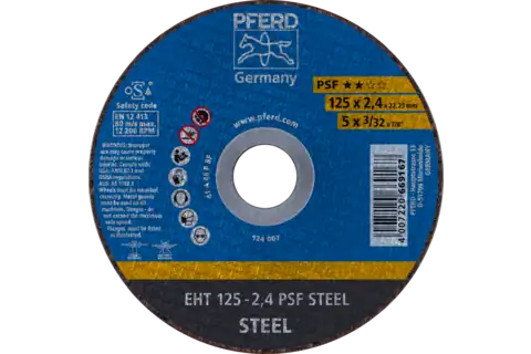 Doorslijpschijf EHT 125x2,4x22,23 mm recht universele lijn PSF STEEL voor staal 1