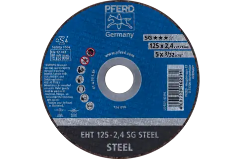 Cut-Off Wheel, 5" x 3/32 x 7/8, SG STEEL, T1, Aluminum oxide 1