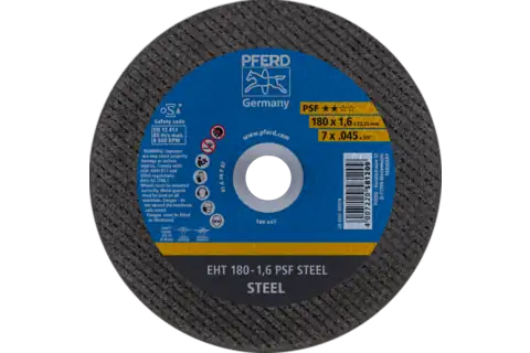 Cut-off wheel EHT 180x1.6x22.23 mm flat Universal Line PSF STEEL for steel 1
