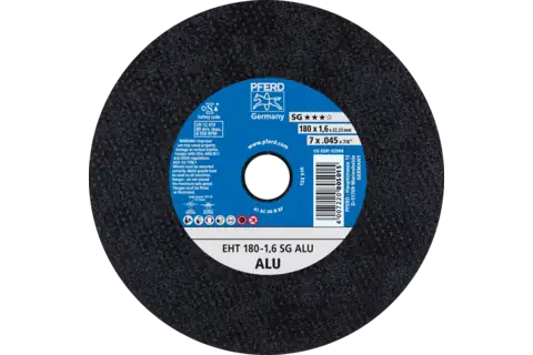 Cut-off wheel EHT 180x1.6x22.23 mm flat Performance Line SG ALU for aluminium 1