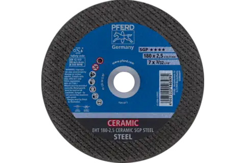 Cut-off wheel EHT 180x2.5x22.23 mm flat CERAMIC Special Line SGP STEEL for steel 1