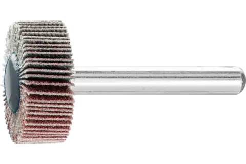 Aluminium oxide mounted flap wheel F dia. 25x10 mm shank dia. 6 mm A180 for fine grinding & finishing 1