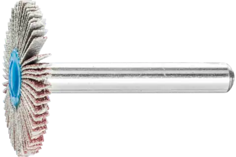 Aluminium oxide mounted flap wheel F dia. 30x3 mm shank dia. 6 mm A80 for fine grinding and finishing 1