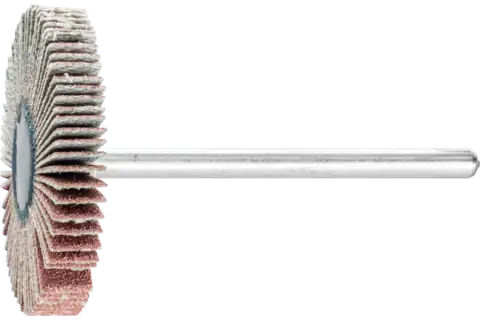 Aluminium oxide mounted flap wheel F dia. 30x5 mm shank dia. 3 mm A180 for fine grinding and finishing 1